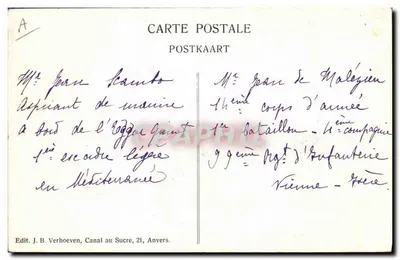 O „D'ESTRÉES“ Navio-Escola Francês no porto de Antuérpia — M. MAROUCIER — Verso