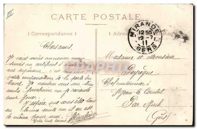 Mirande — Palácio de Justiça — Editor: G. Lévy, n° 35 — Verso