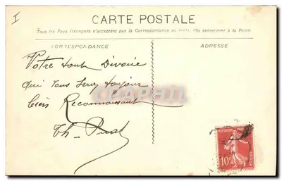 Montpellier — Pałac Sądowy — Stara pocztówka nr 1082, wydawca nieznany — Rewers