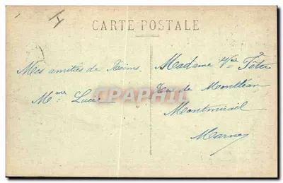 Igreja de São Jacó em Reims — ruínas após bombardeio — M. D. (cliché dez. 1918) — Verso