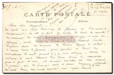 Reims bombardeado pelos alemães — Aspecto de um canto das caves Pommery — A.R. n°293 — Verso