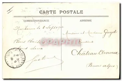NARBONNE - De Post en het Paleis van Justitie — Uitgave van de Dames van Frankrijk — Achterkant