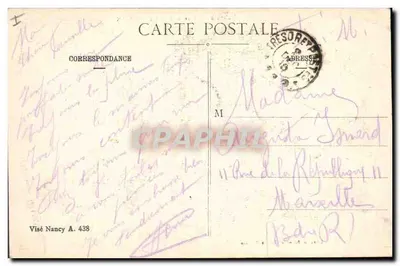 Casa bombardeada de PONT-À-MOUSSON — fotografia após um evento da Primeira Guerra Mundial — editada por Léon Raboulet, Pont-à-Mousson — Verso