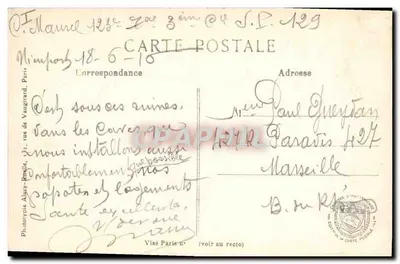NIEUPORT (België) — De straat van Ostende — verwoesting na de oorlog — L. C. H. Parijs n°322 — Achterkant