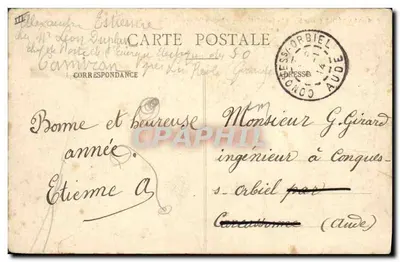 Bilhete postal antigo La Reole A subprefeitura Antigo convento dos Beneditinos às margens da Garonne — Verso