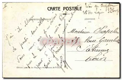 Roanne — A Subprefeitura — Edição especial dos Magasins Aux Dames de France — Verso