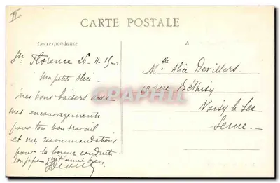 La Roche-sur-Yon (Vendée) — A Prefeitura — Lib. Jéhly-Pouphe, Mortagne — Verso