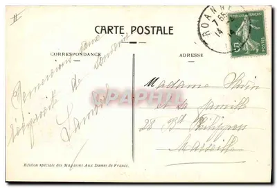 Roanne - Podprefektura — pod wielkim drzewem — Wydanie specjalne Magazynów Aux Dames de France — Rewers