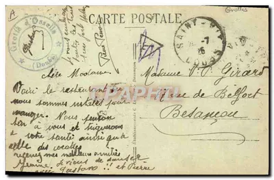 Restaurant Camping, van de Grotten van Osseille (Doubs) — C.L.E. — n°7149 — Achterkant