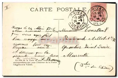 Privas - Pałac Sądowy — Wydawnictwo J. Brun i Cie, Carpentras, nr 13 — Rewers