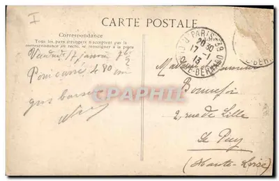 PARIS — El Palacio de Justicia y la Conciergerie — G. Parrierier, n°4368 — Reverso