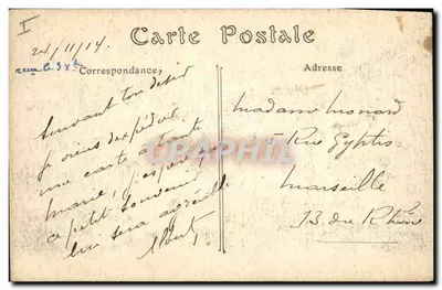 Cattedrale di Reims e quartiere Cérès — bombardamento del 19 settembre 1914 — Jules MATOT, editore, Reims, n°7 — Verso