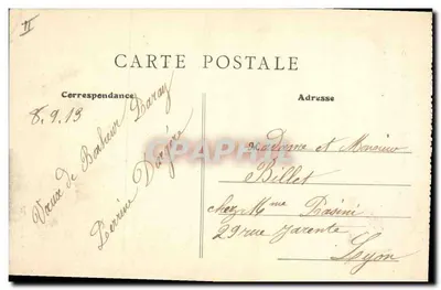 Paray-le-Monial (S.-et-L.) — Paleis van Justitie en Oude Kerk van Sint-Nicolaas — B. F., Parijs — Achterkant