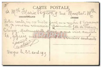 A Guerra de 1914-1915 — A la Chipote. - Tumbas — E. Mamet, Rambervillers — Verso