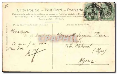 Egipt — Mężczyzna w lokalnym stroju przed piramidami — Lichnonatzen & Harari, n°15 — Rewers