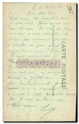 Entrada do vilarejo de Wëesten — Danos da Grande Guerra 1914-17 — Phot-Express, Vise Paris — Verso