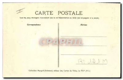 Typ starych rolników z wysokiej Loary — « LE VELAY ILLUSTRÉ » nr 313 — Cliché M-B Rep. inc. — Rewers