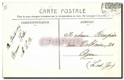 BONJOUR d'AUVERGNE — decoração floral e pássaros — editor desconhecido — Verso