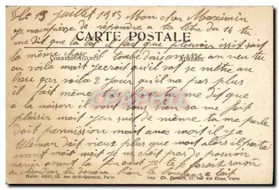 MAUCOURT (Somme) — Aspecto do país — Visado em Paris No. 251 — Guerra 1914-1915 — Verso