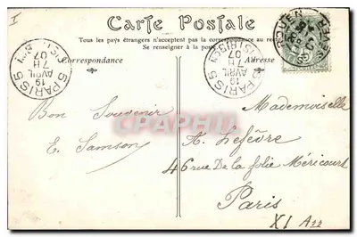 Rouen — Pałac Sądowy (strona Sali Nieznanego Przybycia) — ND Photo, n°53 — Rewers