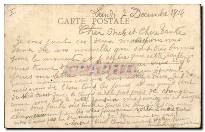 Fazenda de Chaufontaine - Lorena - Guerra 1914 — Verso