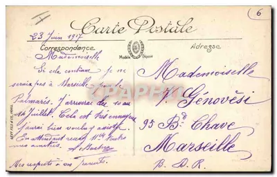 Reims bombardeado — Rue Buirette, Quarto, Hotel de la Croix d'Or — Edição Jaouen — Verso