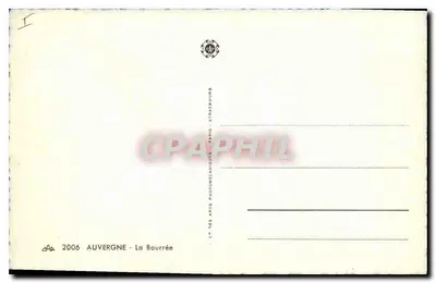 Folklorowa taniec w Auvergnie — La Bourrée — wydawca: C.° des Arts Photomécaniques, Paryż — Rewers