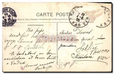 Toulon - Préfecture Maritimes — Édit. Chanteperdrix n°13 — Verso