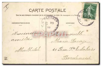 Tarbes — Prefektura — Hautes-Pyrénées — Fototyp Labouche Frères Toulouse, n° 659 — Rewers