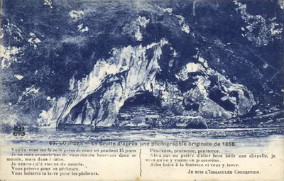 Lourdes — A Gruta segundo uma fotografia original de 1858
