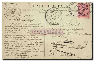 Stara pocztówka La Rochelle Sądowy Pałac — Rewers