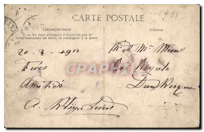 Roubaix — Paleis van Justitie — uitgever niet geïdentificeerd, serie-nummer niet zichtbaar — Achterkant