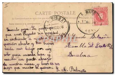 Reims — O Palácio de Justiça — Editor H. B. n°22 — Verso