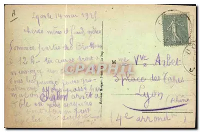A Denteira no Pequeno Chapéu — n° 3549 — Margerit-Bremond, Le Puy — Verso