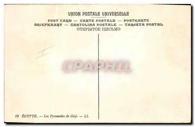 Egito — As Pirâmides de Gizé — LL, n°19 — Verso