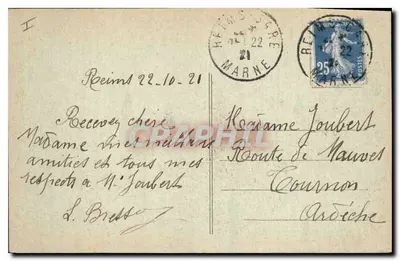 Reims dopo la ritirata dei Tedeschi — Rue Libergier e la Cattedrale — Thoillier, editore, Epernay — Verso