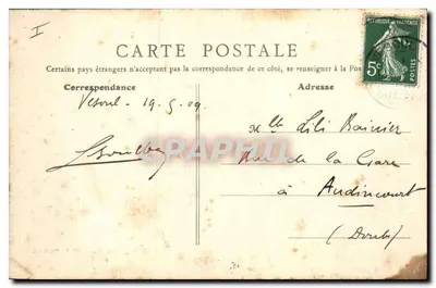 Yesoul - De Prefectuur — La Haute-Saône Illustrée, uitgegeven door B. F. Paris — Achterkant