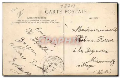 L'Auvergne pittoresque — cena de aldeia com músico — editor: Auvergne, n° 1203 — Verso