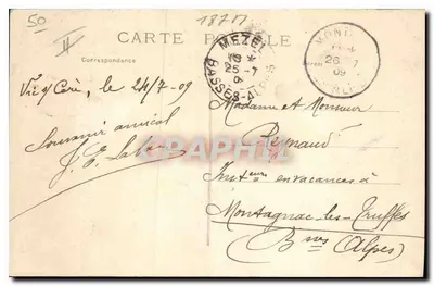 Twee verliefden aan tafel — Types d'Auvergne, serie 2617 — Doux Serments — Achterkant