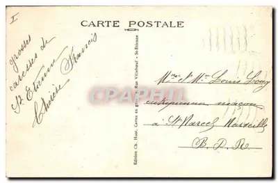 Saint-Étienne — Palácio de Justiça — Edição Ch. Huot — Verso