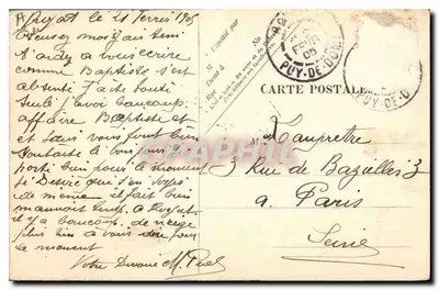 Vila alpina — homem com vaca — Tipo Auvergnat n°35 — Verso