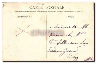 Traje dos arredores de Clermont-Ferrand — Lib. Bougé-Béal, 21 Rue de l’Ecu, Clermont-Ferrand — n° 201 — Verso