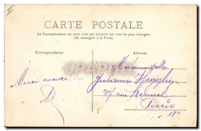 La Bourrée d'Auvergne — scena di strada davanti a un caffè — M. Licardies — Verso