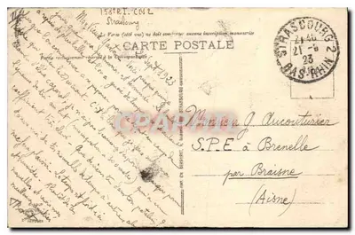 Estrasburgo — Palácio de Justiça e Igreja de São Pedro Jovem — editor desconhecido, n° 277 — Verso