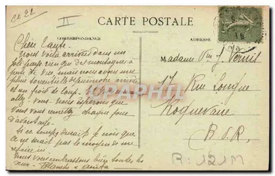 Camponesa se dirigindo ao Mercado — L'Alvergne Pittoresque — edit. Pierre Gistrac, série 3002 — Verso