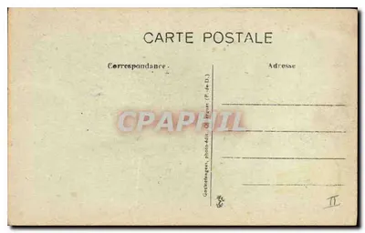 Paisagem da Auvergne — vista de montanhas e aldeia — G. d'O. — Verso