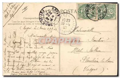 Jovem camponês — A Auvergne Pittoresque — V.D.P. n°2276 — Verso
