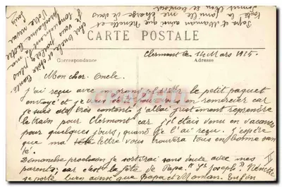 Pittoreska Auvergne — 43. Wyruszanie na Front. Szklanka wina z Auvergne dla małego bohatera — VD C — Rewers