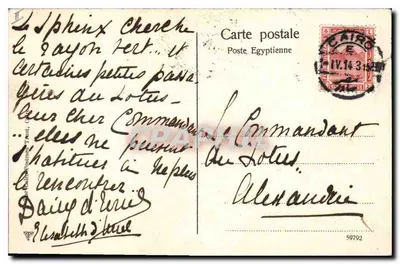 Pirámide y Esfinge — Egipto — Tarjeta postal n°39 — Reverso