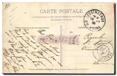 Velhos Trajes das Camponesas — Le Velay Illustré 284 — editor Margerit-Bremond — Verso
